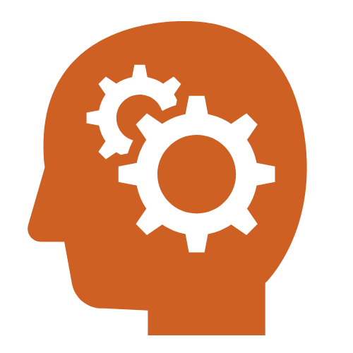 Orange icon of head