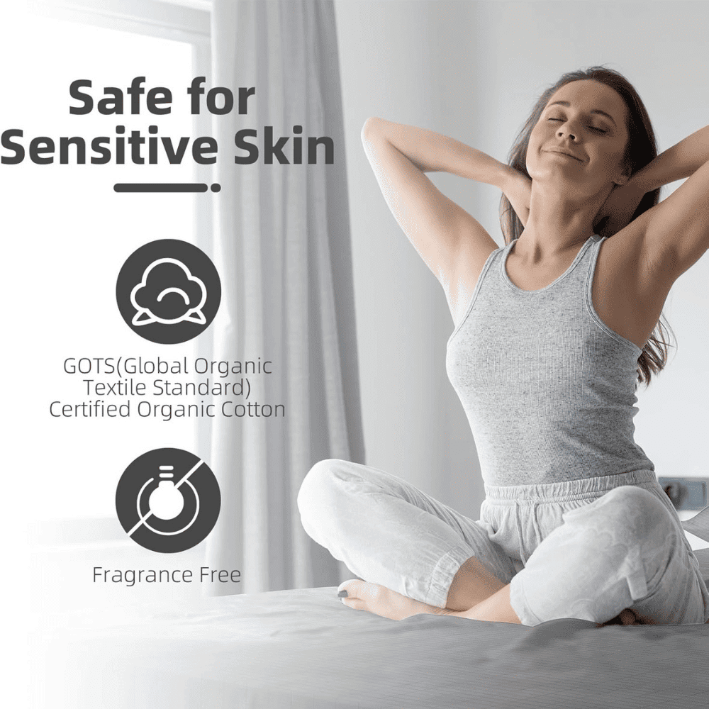 Grounding Bed Sheet safe for sensitive skin with soft fabric and conductive grounding connection
