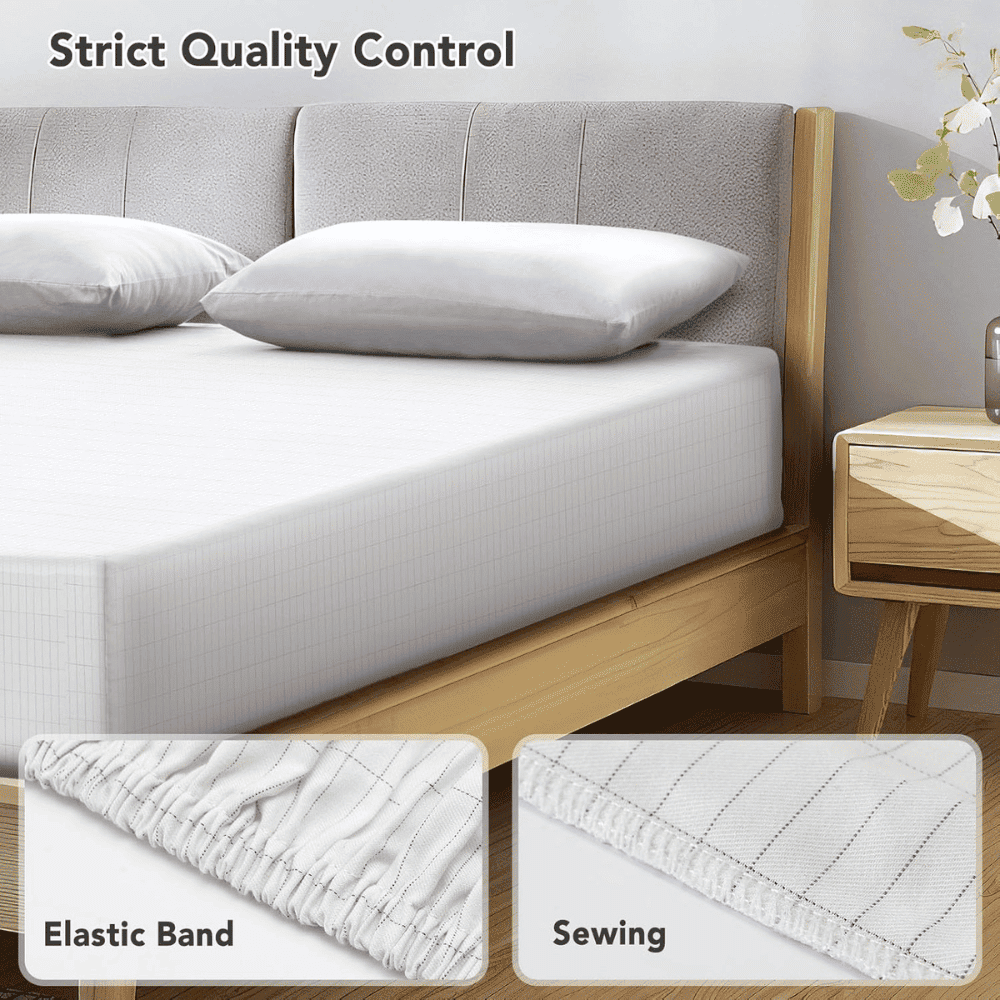 Grounding Bed Sheet with elastic band, neat sewing and quality fabric for secure mattress fit